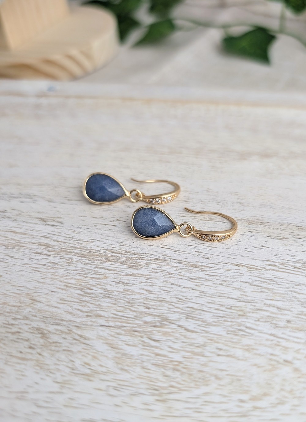 Blue Adventurine Natural Stone Earrings
