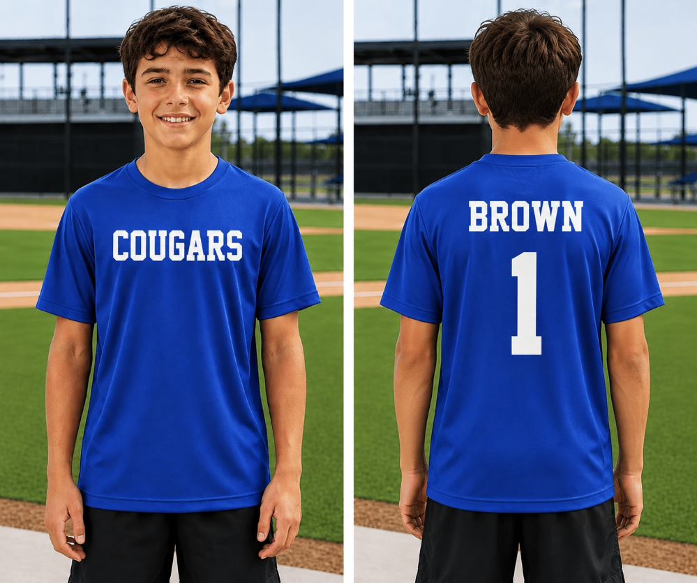 CUSTOM FRONT & BACK BASIC ONE COLOR PRINT SHIRT JERSEY / JERSEY STYLE