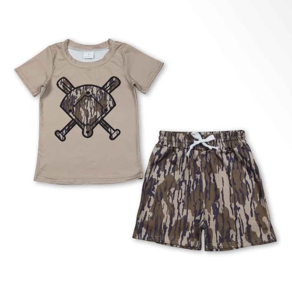 Camo Baseball Shorts Set