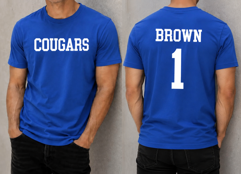 CUSTOM FRONT & BACK BASIC ONE COLOR PRINT SHIRT JERSEY / JERSEY STYLE
