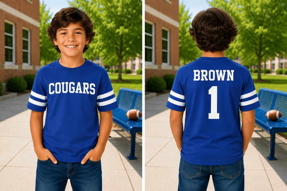 CUSTOM FRONT & BACK BASIC ONE COLOR PRINT SHIRT JERSEY / JERSEY STYLE