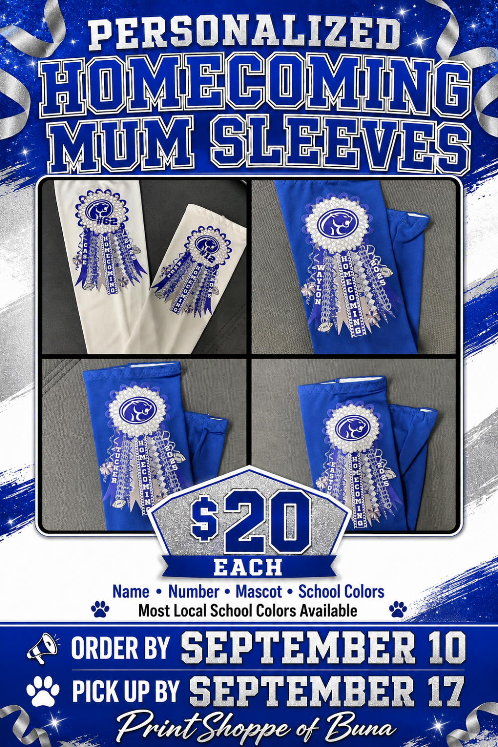 HOMECOMING MUM CUSTOM ARM SLEEVE