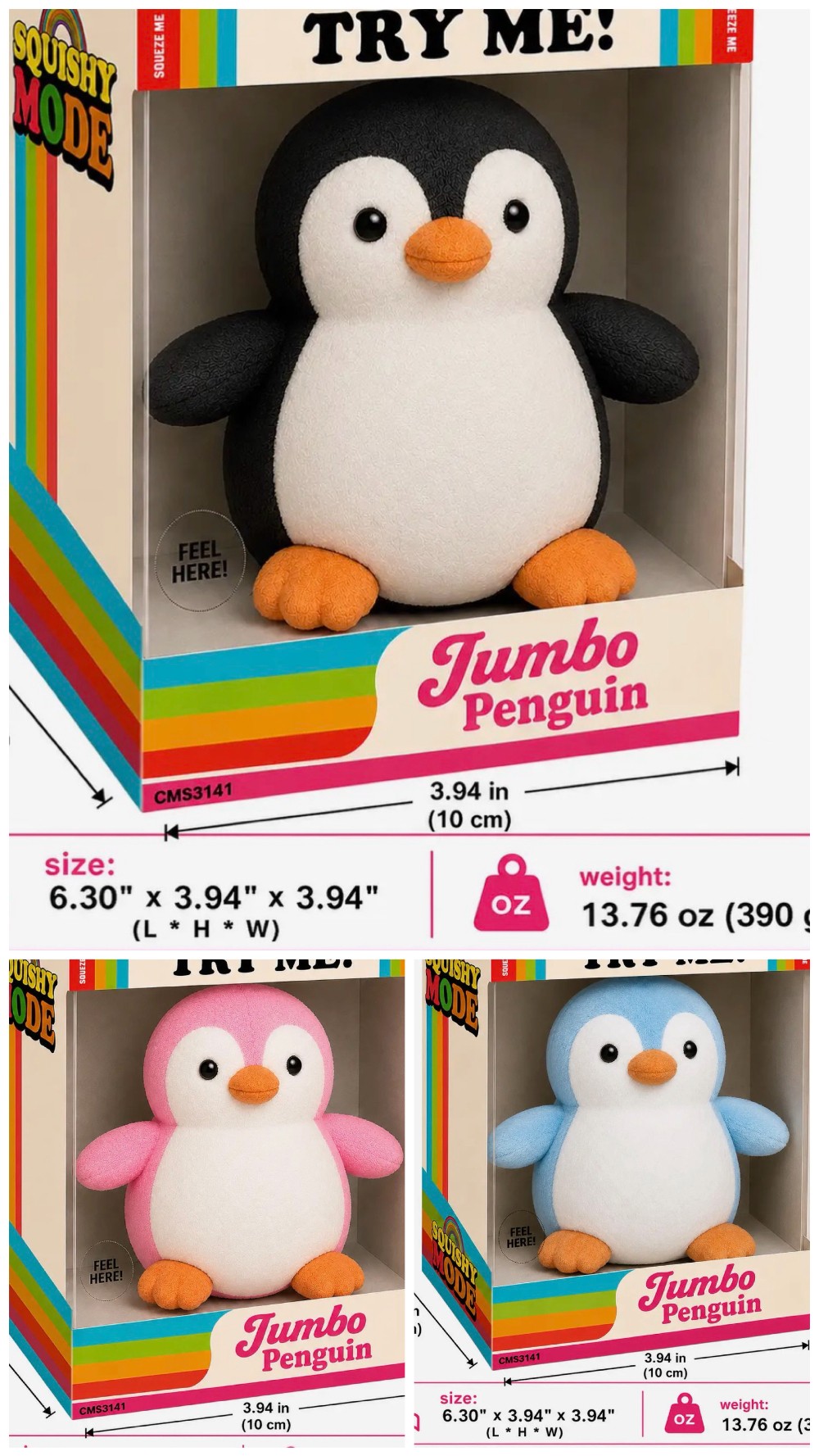 PELICAN- JUMBO VIRAL DOUGH FILLED SQUISHY - OVERSIZED