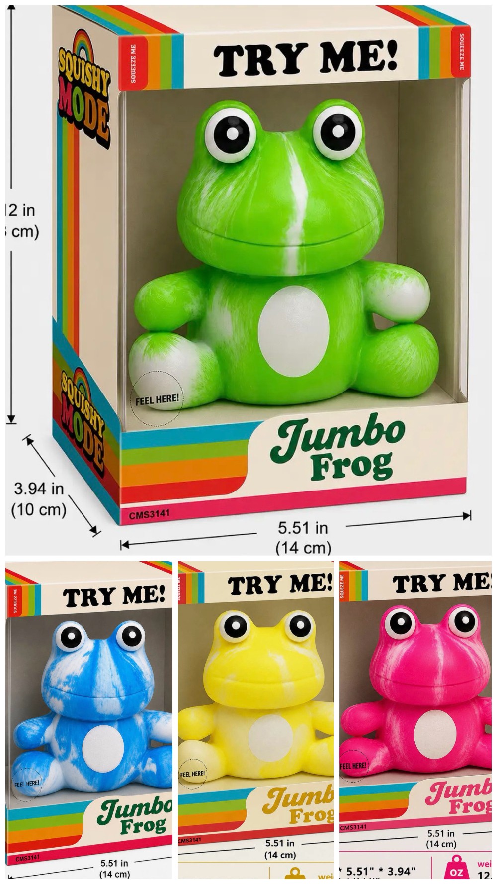 FROG - JUMBO VIRAL DOUGH FILLED SQUISHY - OVERSIZED