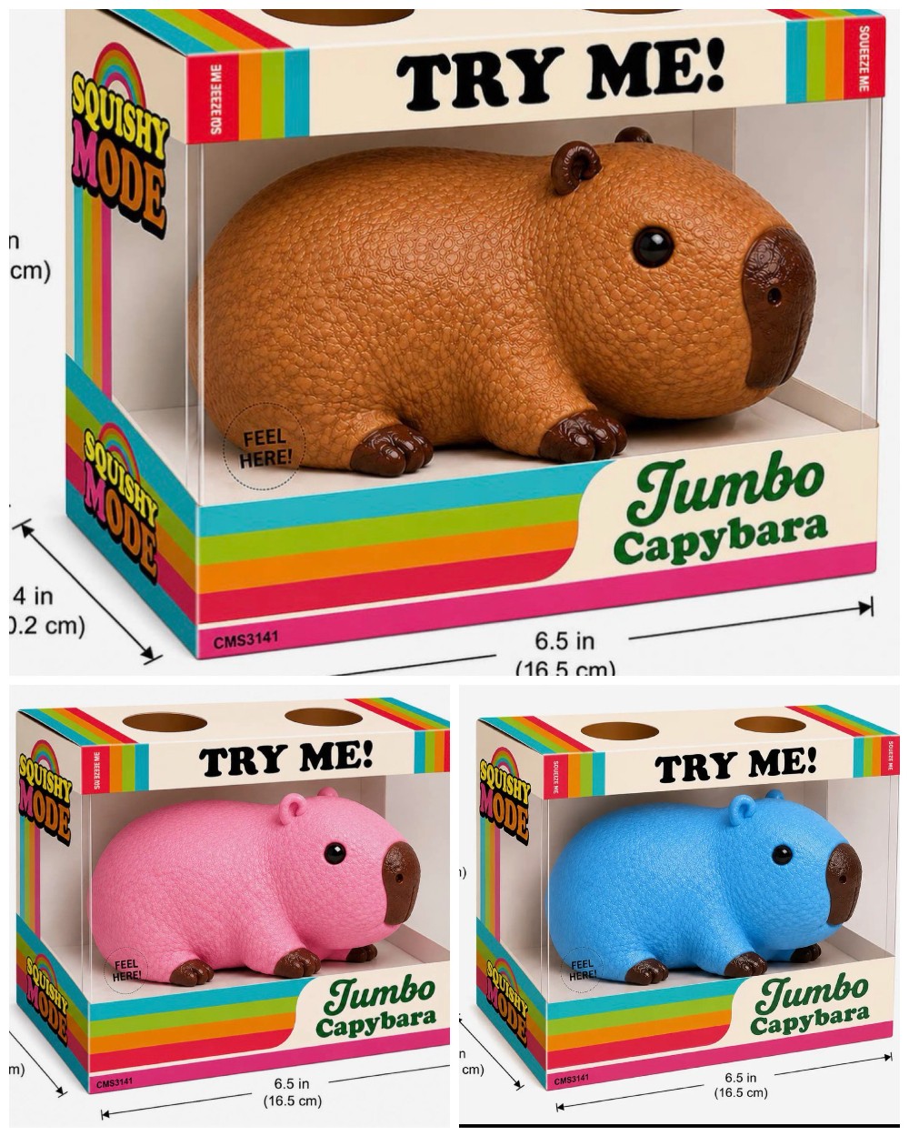 CAPYBARA- JUMBO VIRAL DOUGH FILLED SQUISHY - OVERSIZED