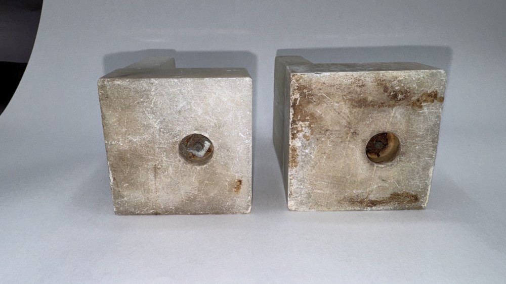 Marble with Brass Buddha Bookends
