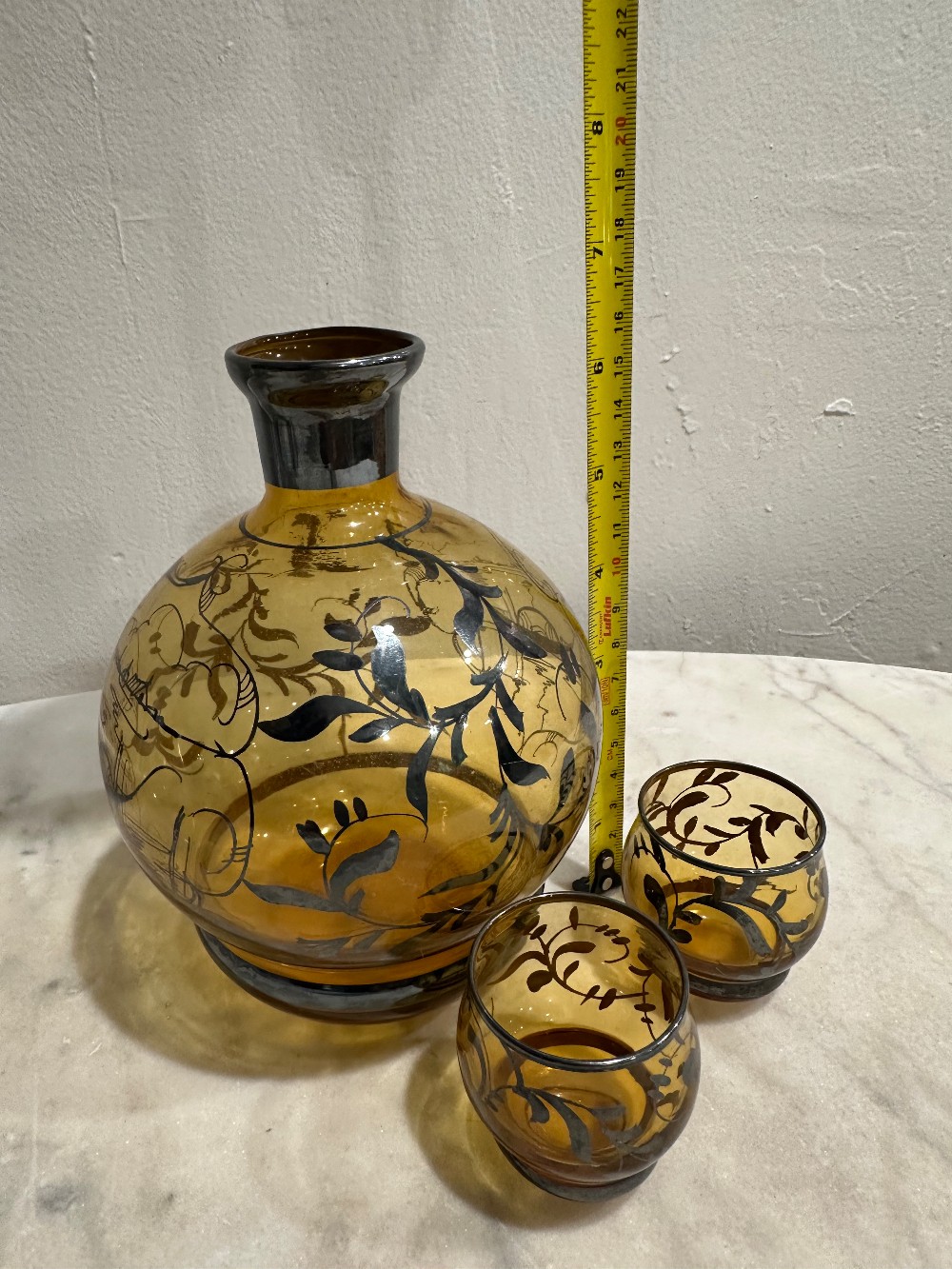 Venetian Amber Decanter Set