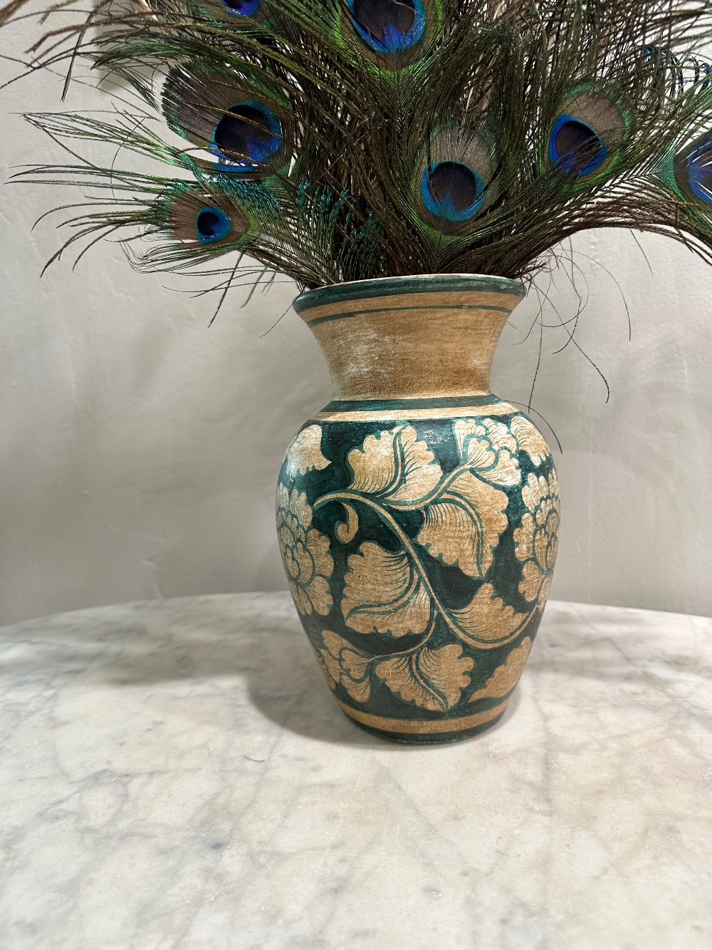 Vase w/ Peacock Feathers