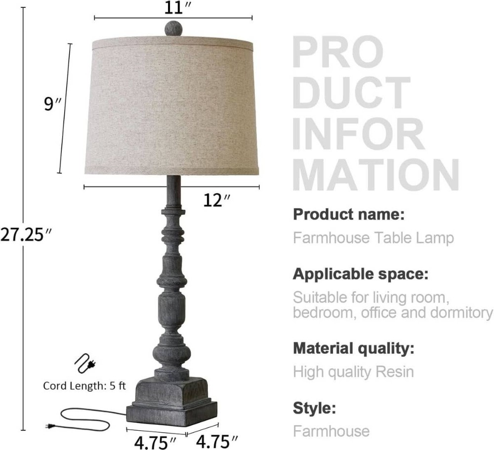Black Farmhouse Lamp