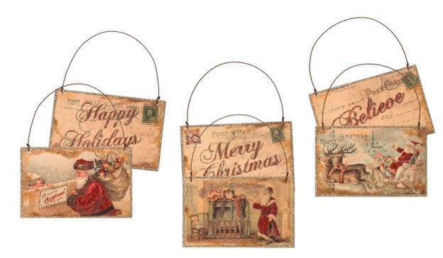 RMR - Postcard Santa Ornament