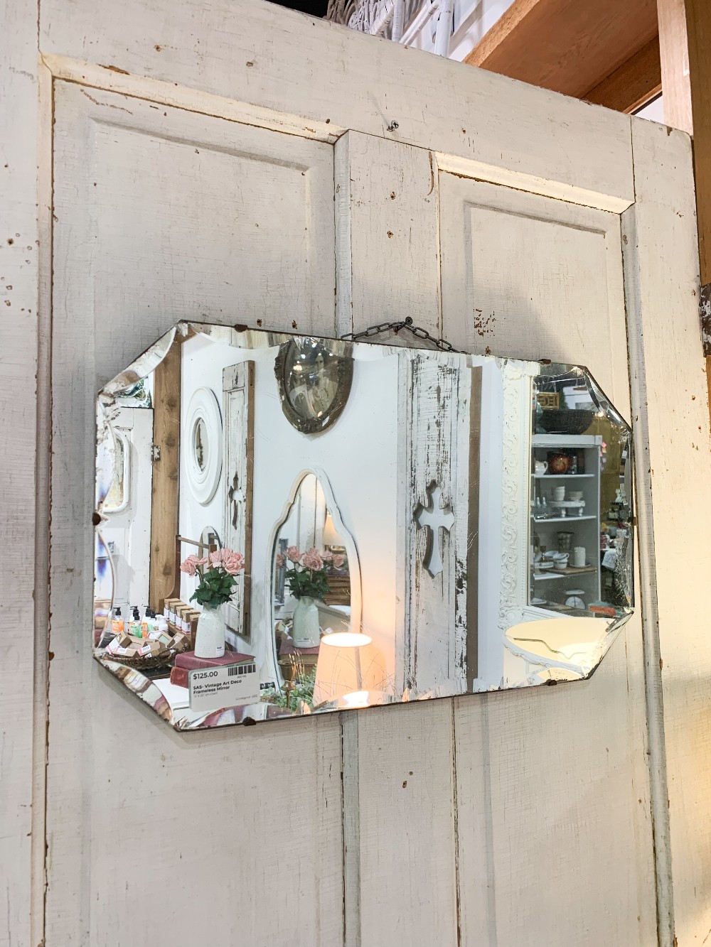 SAS- Vintage Art Deco Frameless Mirror