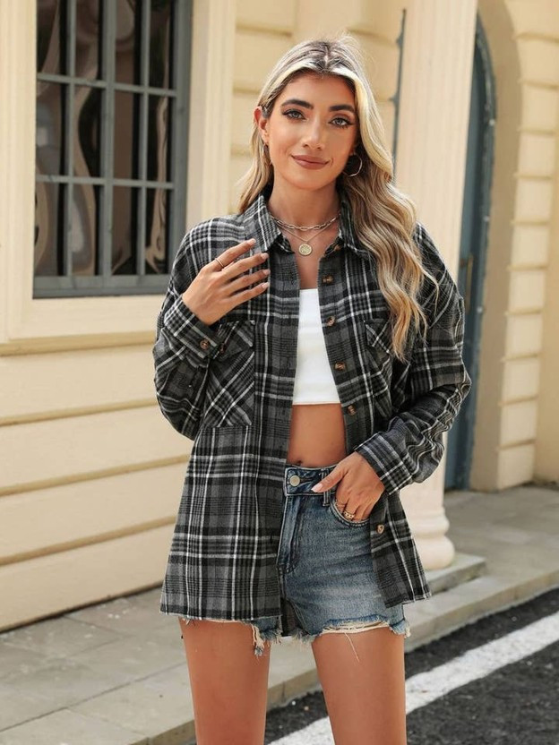 RMR - Black Long Sleeve Plaid Shirt