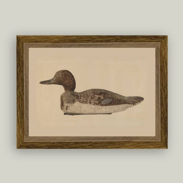 RMR - Wooden Duck Decoy Framed Art 9x7