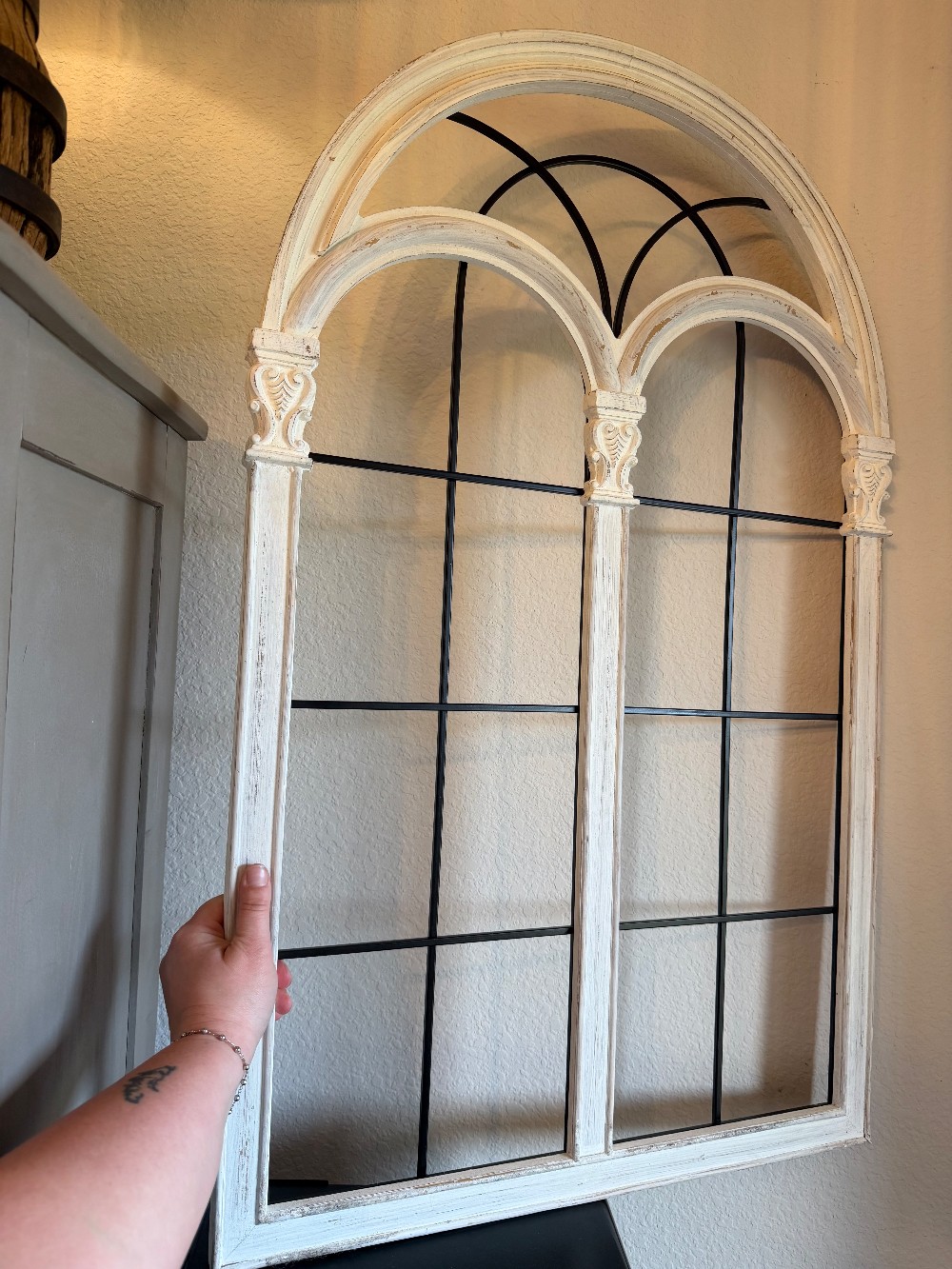 ADA Wooden Cathedral Wall Decor w/ Metal Accents