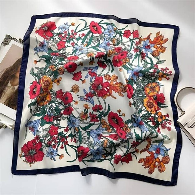 TTR Large Floral Print Bandana Scarf