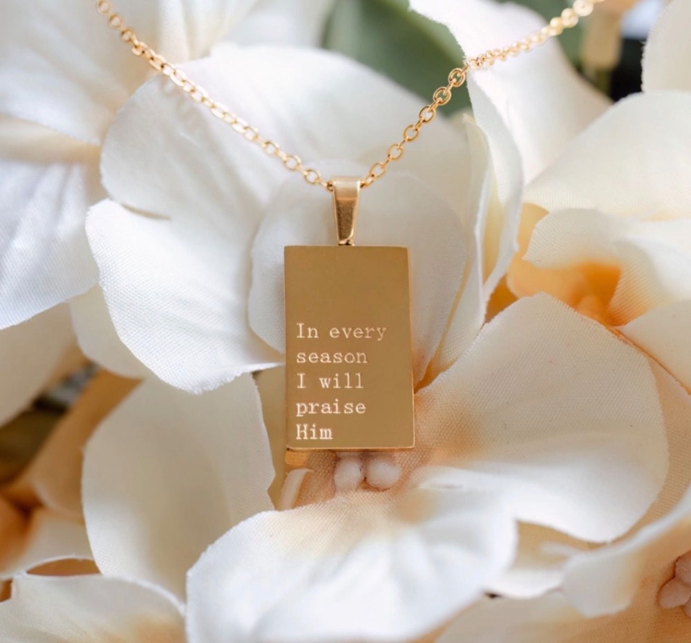 RMR - 18kt Gold in Every Season I Will Praise Him Necklace