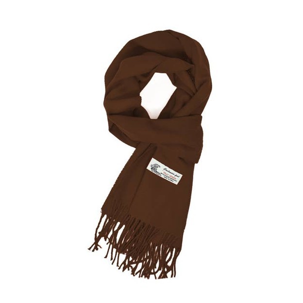 RMR - Cashmere Feel Plaid Winter Scarf, Brown
