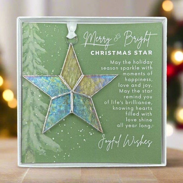 Merry & Bright Christmas Star Ornament