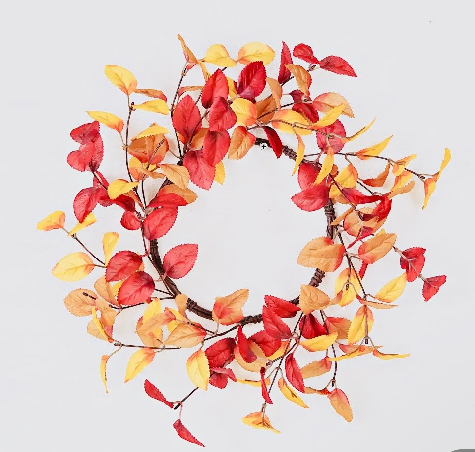 RMR 14 inch Wreath Fall Mix Ficus Leaves