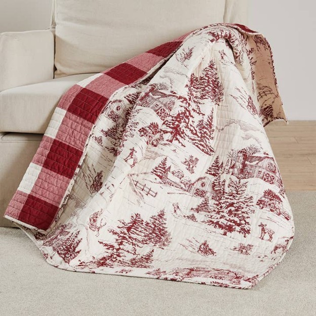 RMR - Winter Sleigh Ride Quilted Throw, Red