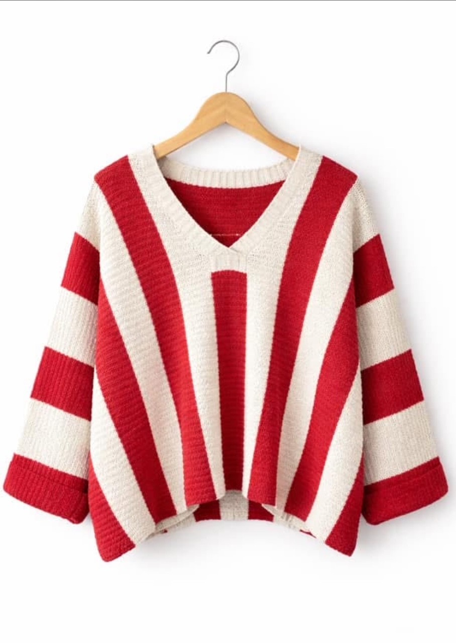 TTR STRIPE COLORBLOCK SWEATER