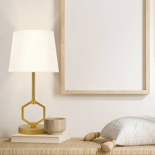RMR - Marler Gold & White Geometric Table Lamp