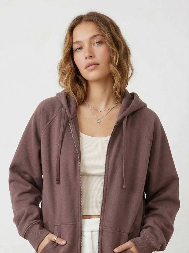 RMR - Unisex Espresso Oversized Zip Hoodie