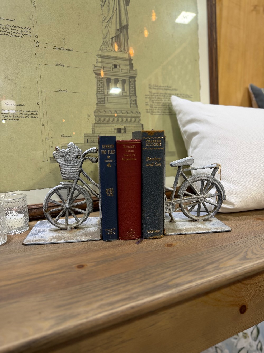ADA Cast Iron Vintage Bicycle Book Ends