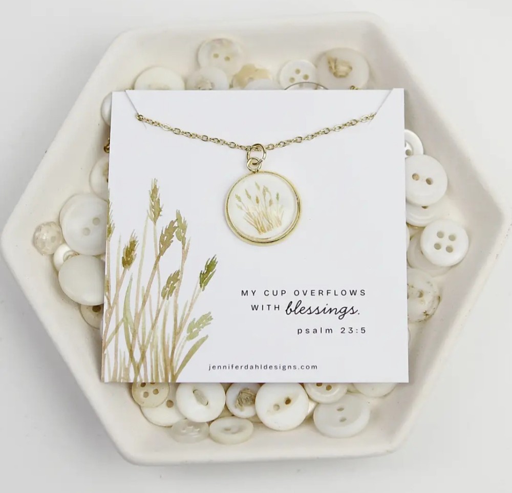 JET - Summer Wheat Farm Blessings Scripture Necklace
