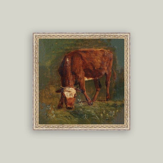 RMR - Grazing Red Heifer Print 16x16