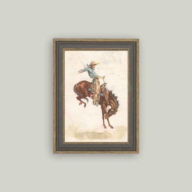 RMR - Bucking Bronco Framed Art 4x6