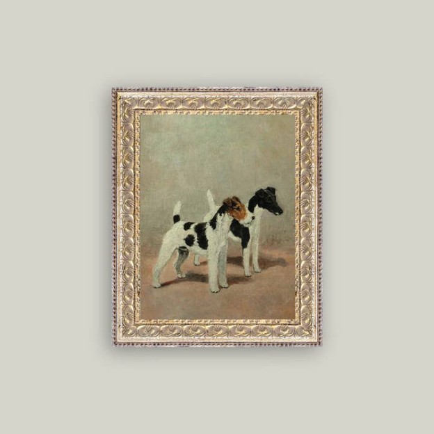 RMR - Two Fox Terriers Framed Art 8x10