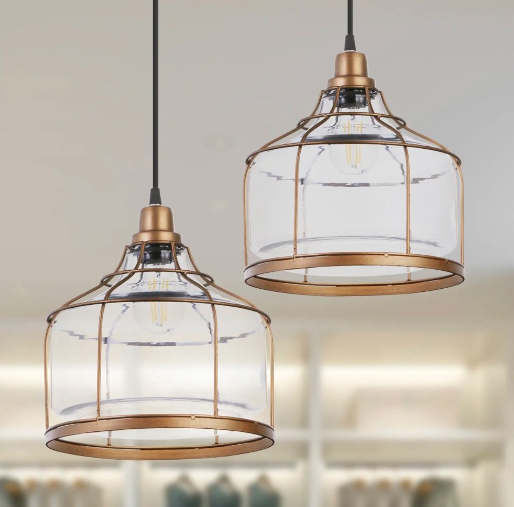 RMR - Mariah Brass Glass Pendant Lamp
