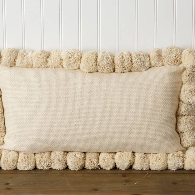 RMR - Cream Pom Pom Pillow