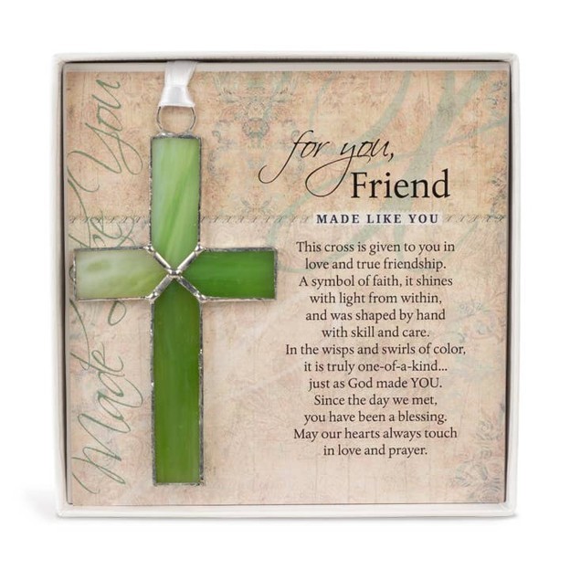 RMR - Friend Green Stained Glass Cross