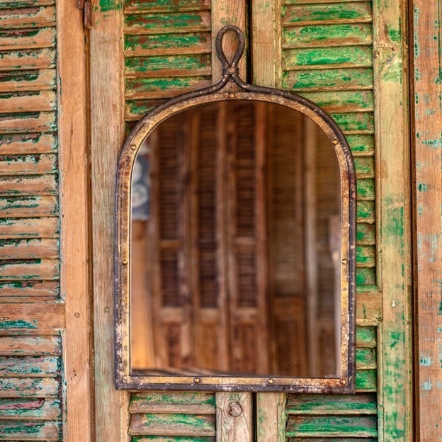 RMR - Aged Gold Arched Mirror
