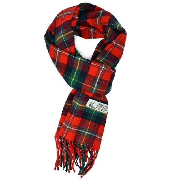 RMR - Cashmere Feel Plaid Winter Scarf, Red Green Plaid