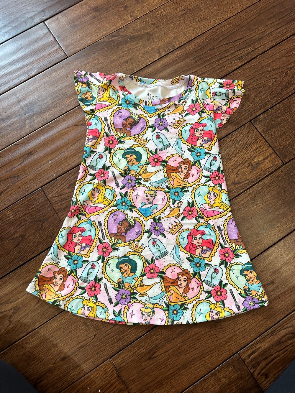 Size 2T Twirl Sleeve Princess Tattoo