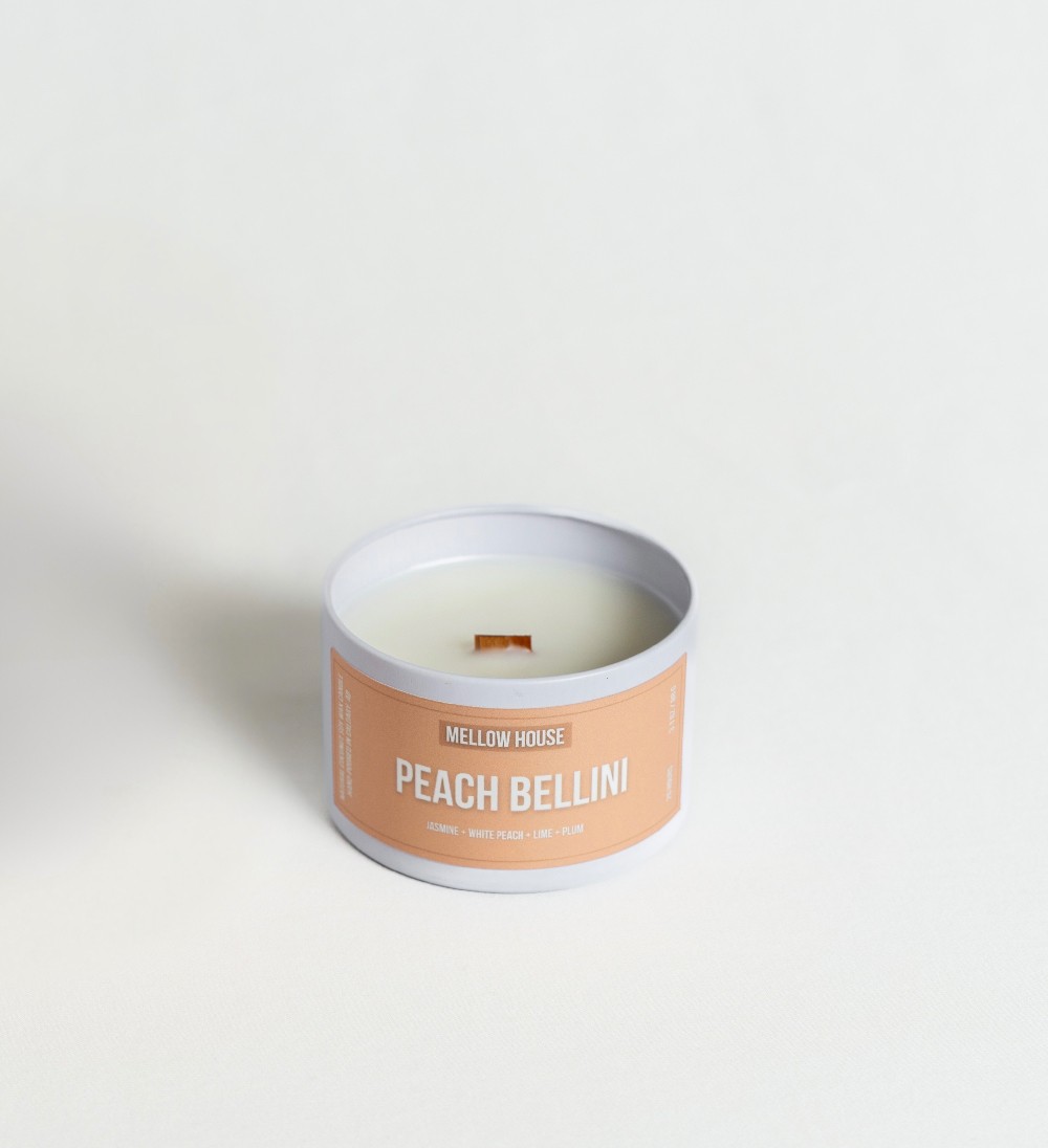 Peach Bellini Candle  3.1 Oz