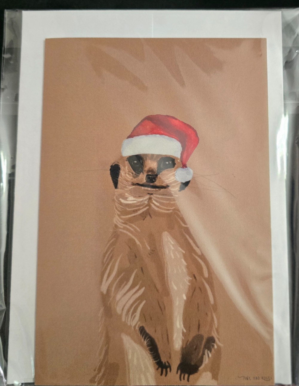 4x6 Meerkat Santa Greeting Card