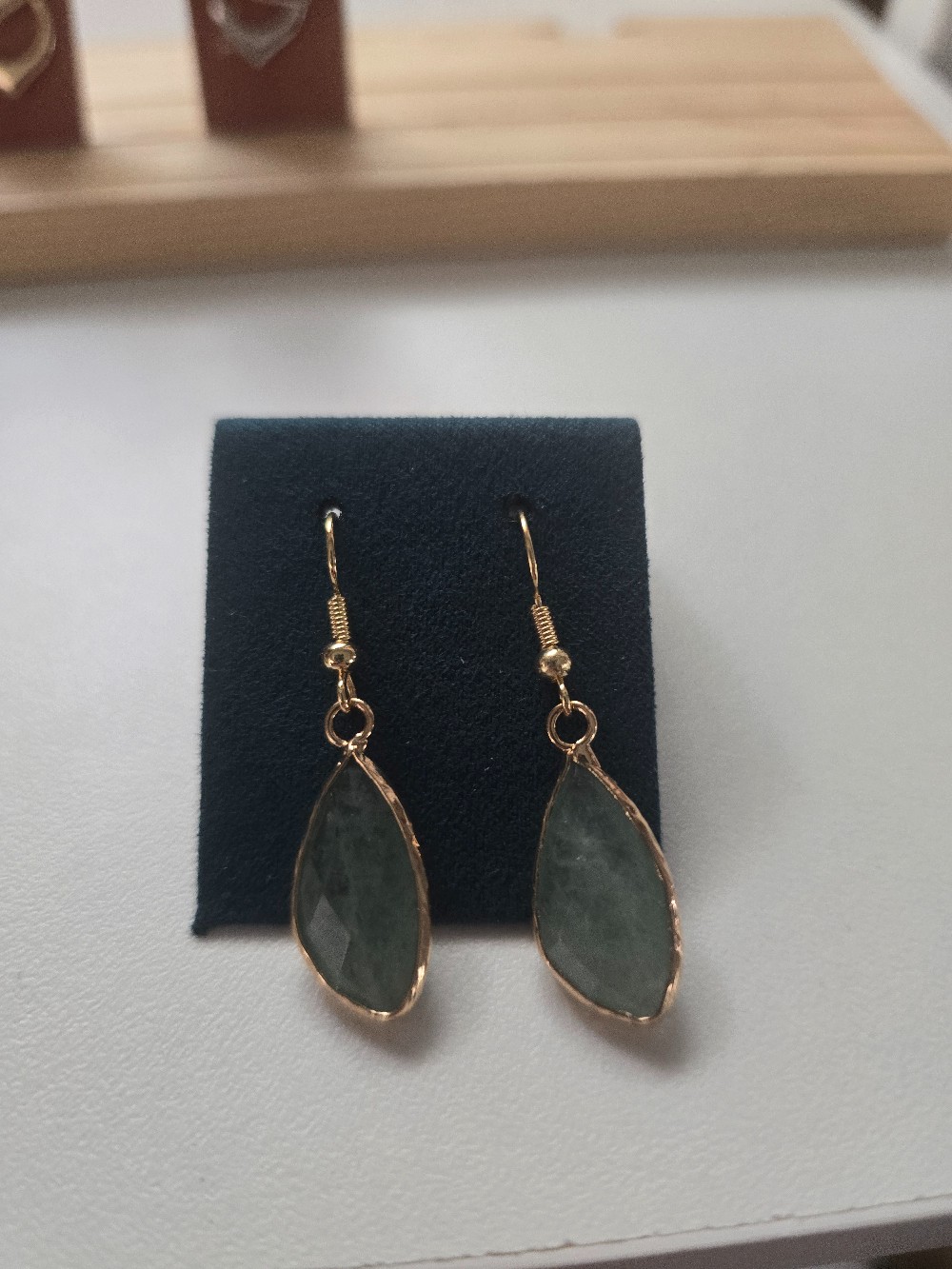 Green Strawberry Quartz Earrings