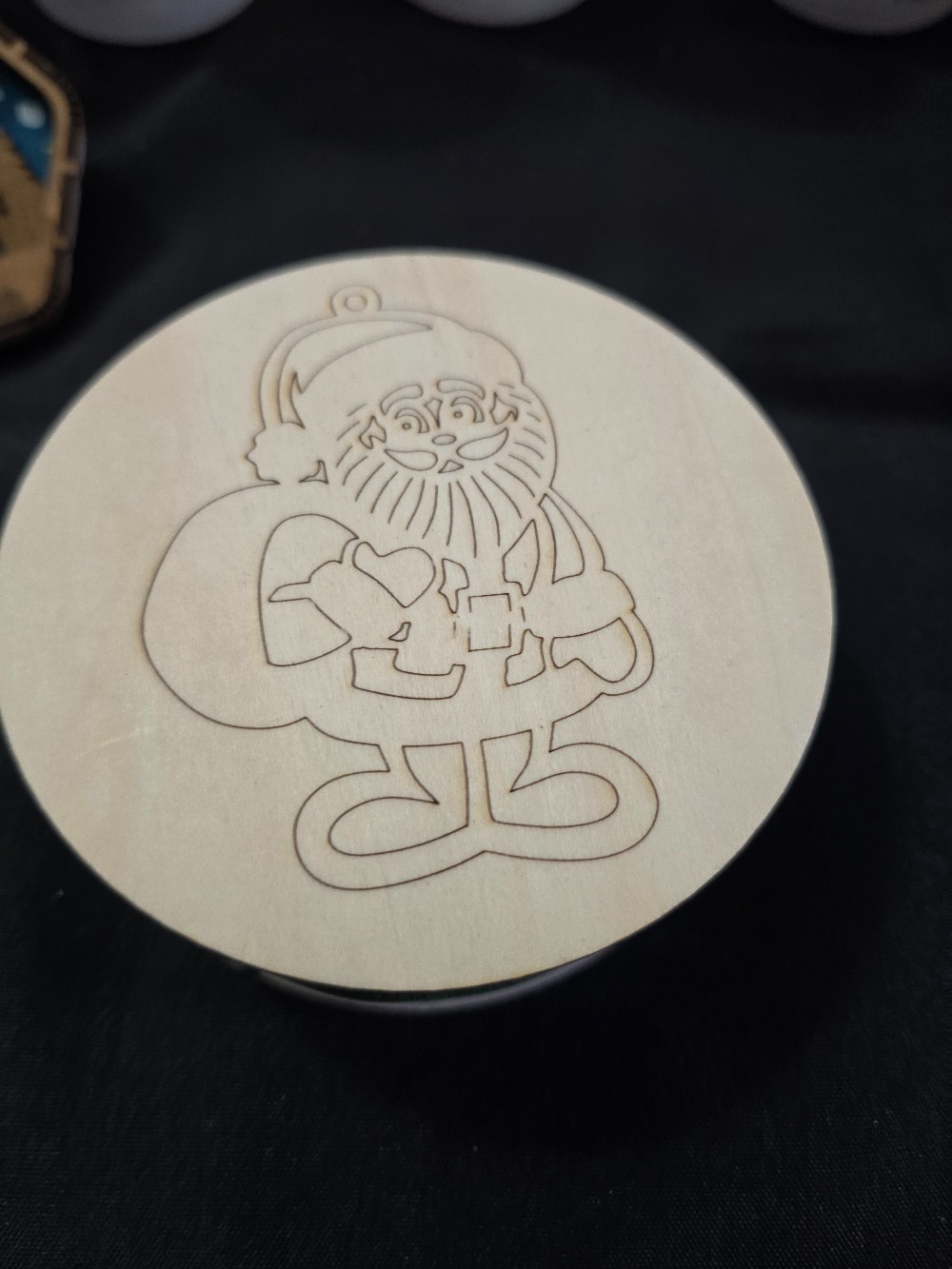 Santa Design 4 Inch Hingeless Round Container