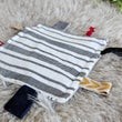 Crinkle Mat With Ribbon Loops -BW & Stripes