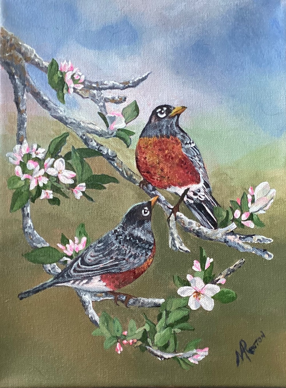 Spring Robins 9x12