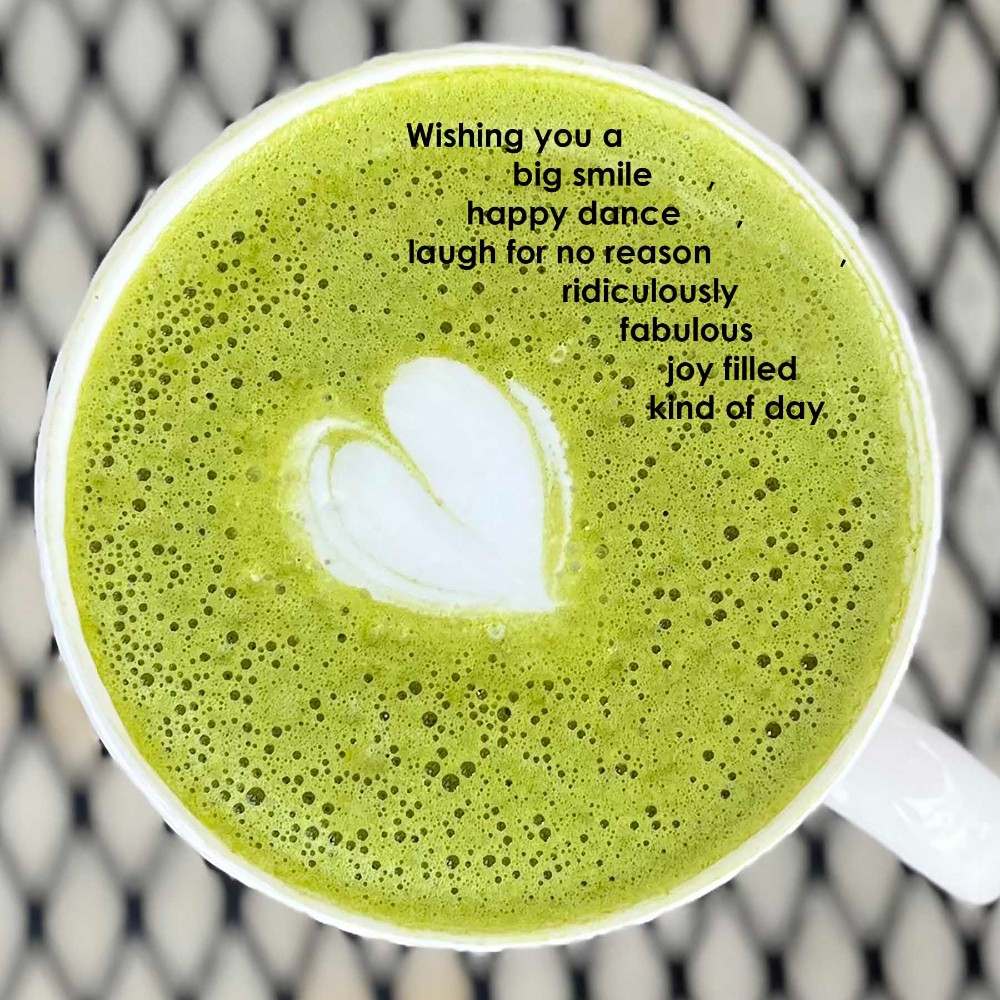 Photo Art Cards on Metal  - Green coffee heart