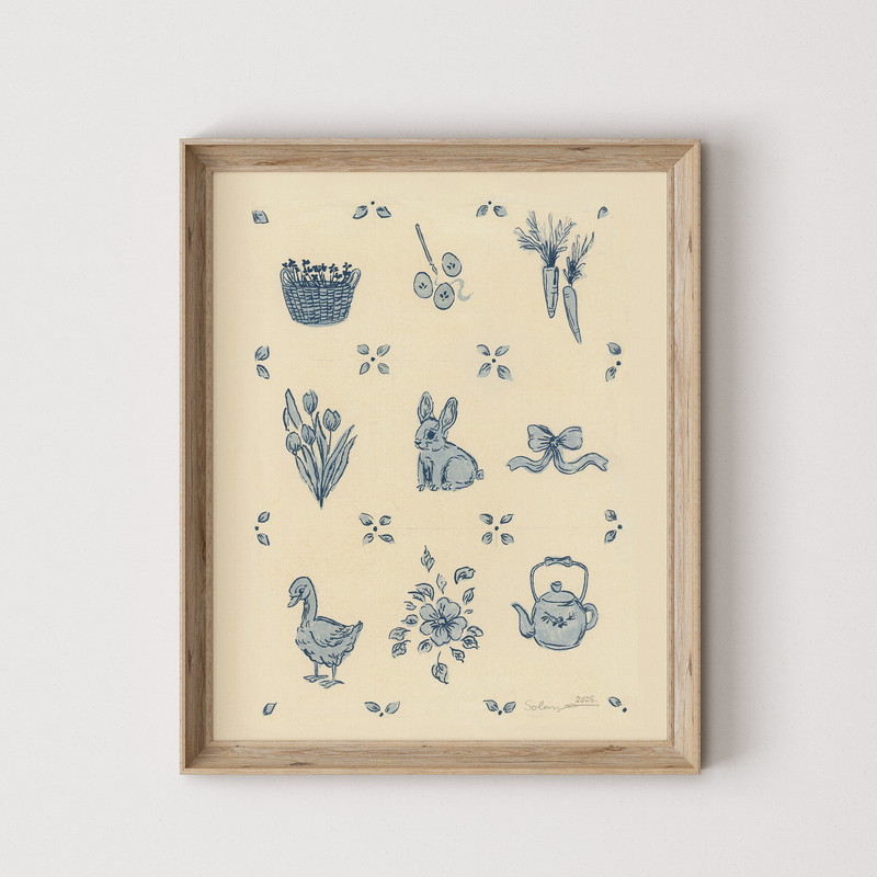 Blue Cottage Print 12