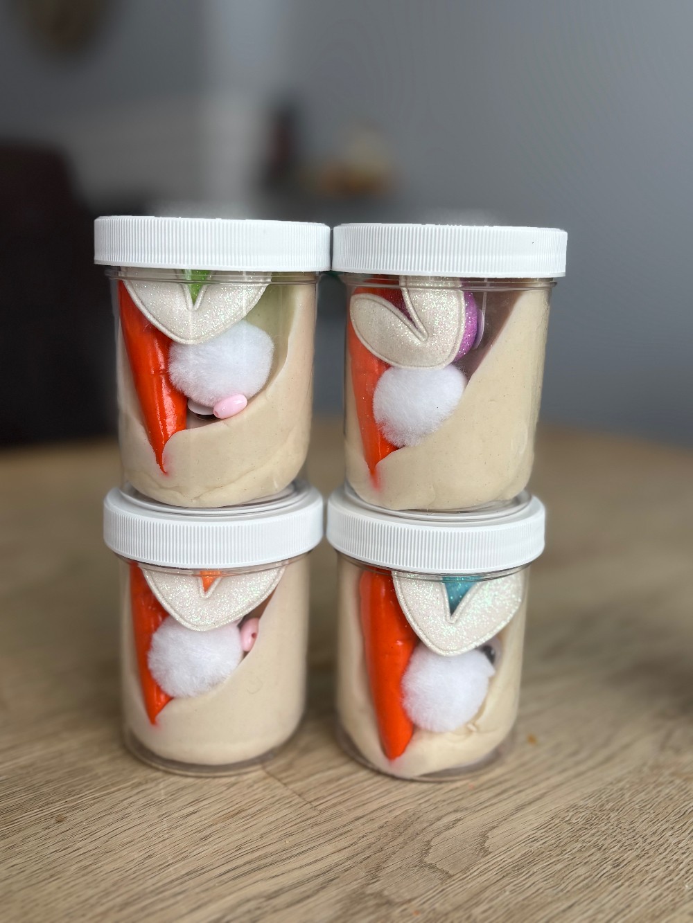 Build a Bunny play-dough jar