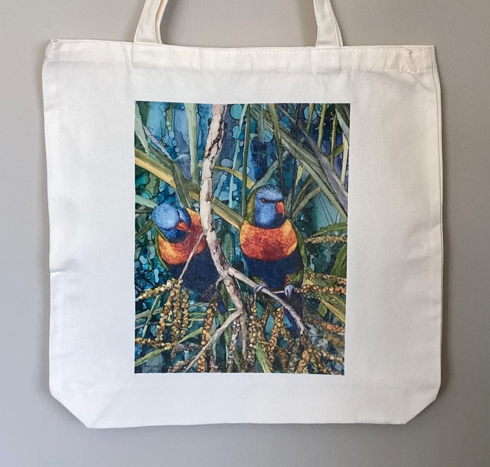 Lovebirds Tote, 15x15