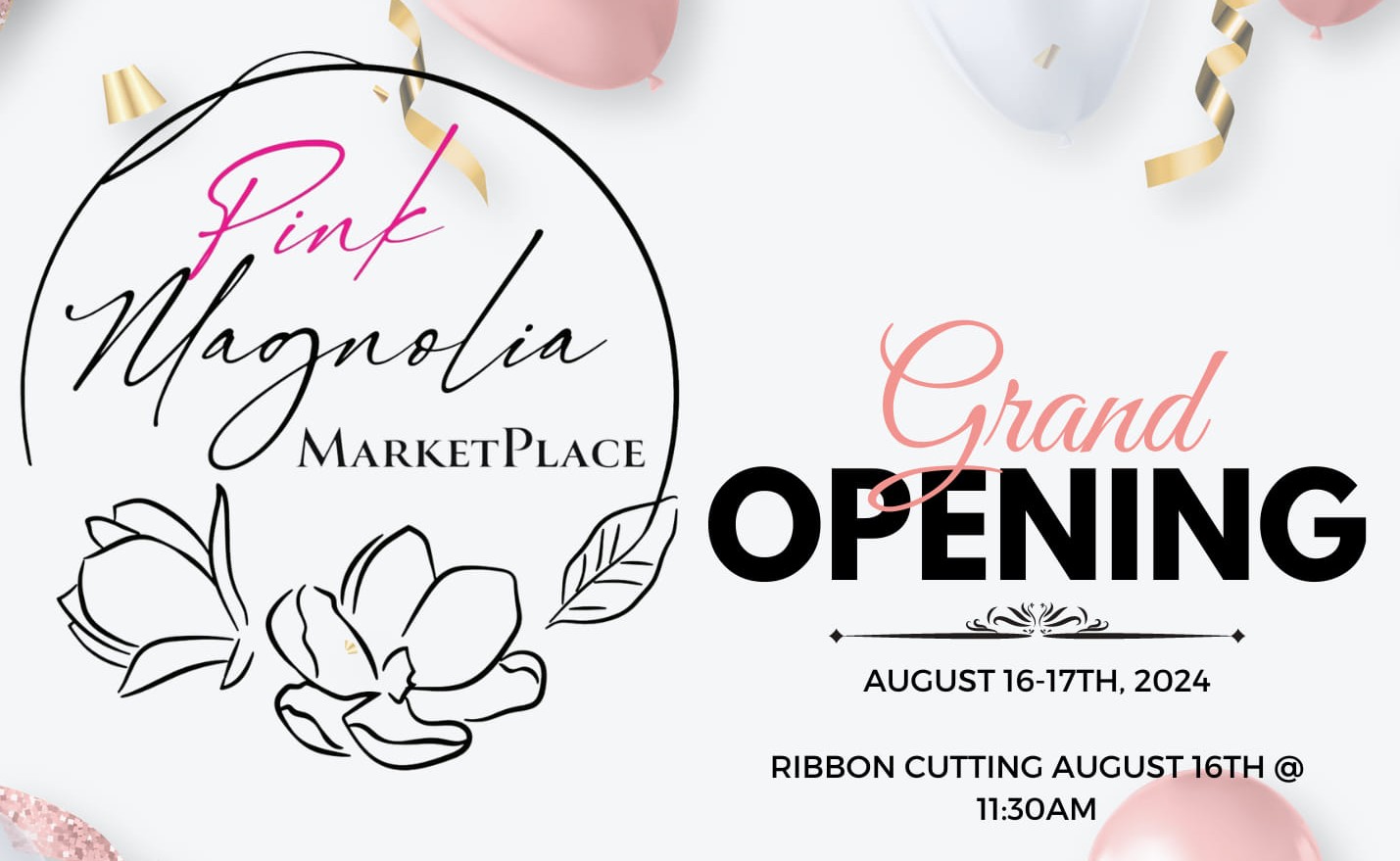 Grand opening pink magnolia flyer