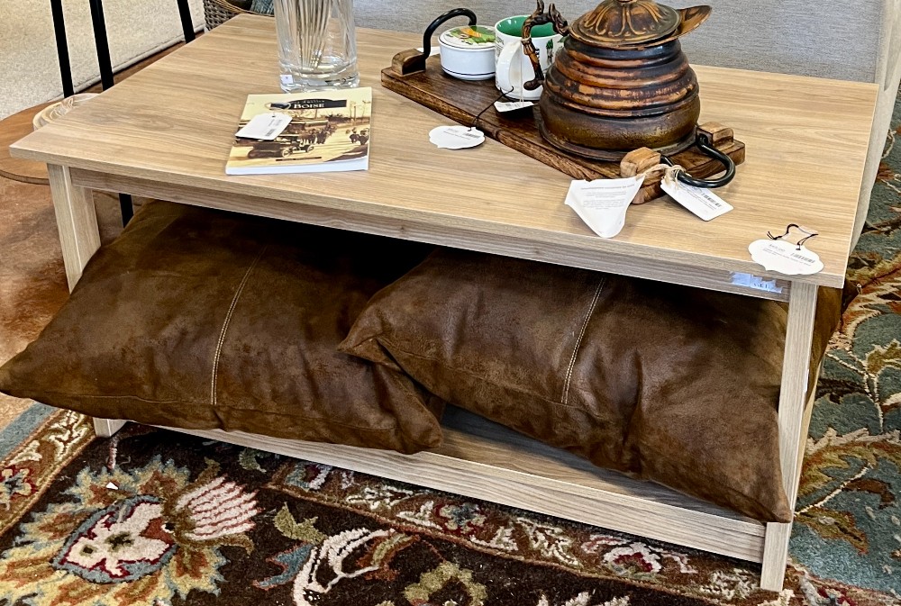 Light Wood Coffee Table w/ Shelf 40 x 22 x 18h